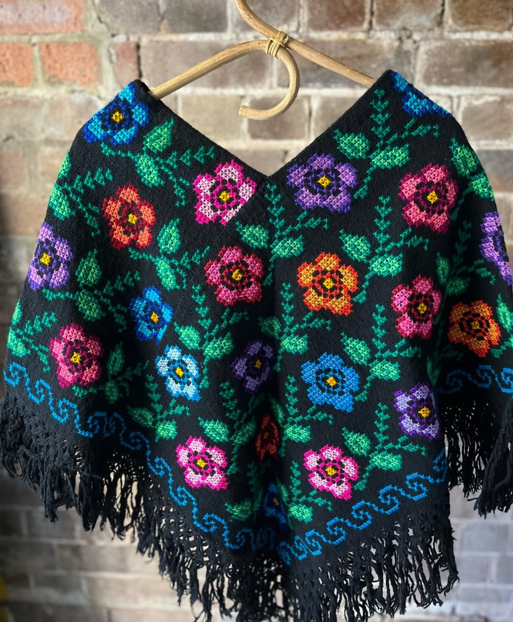 Mexican Poncho Back View