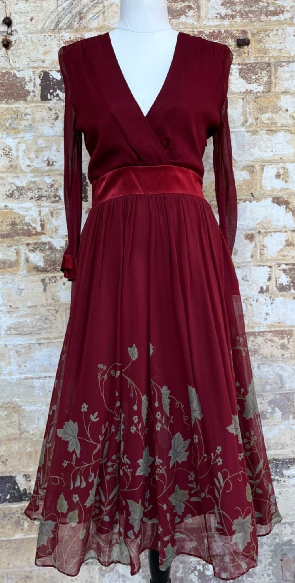 Nougat London Burgundy Silk Dress