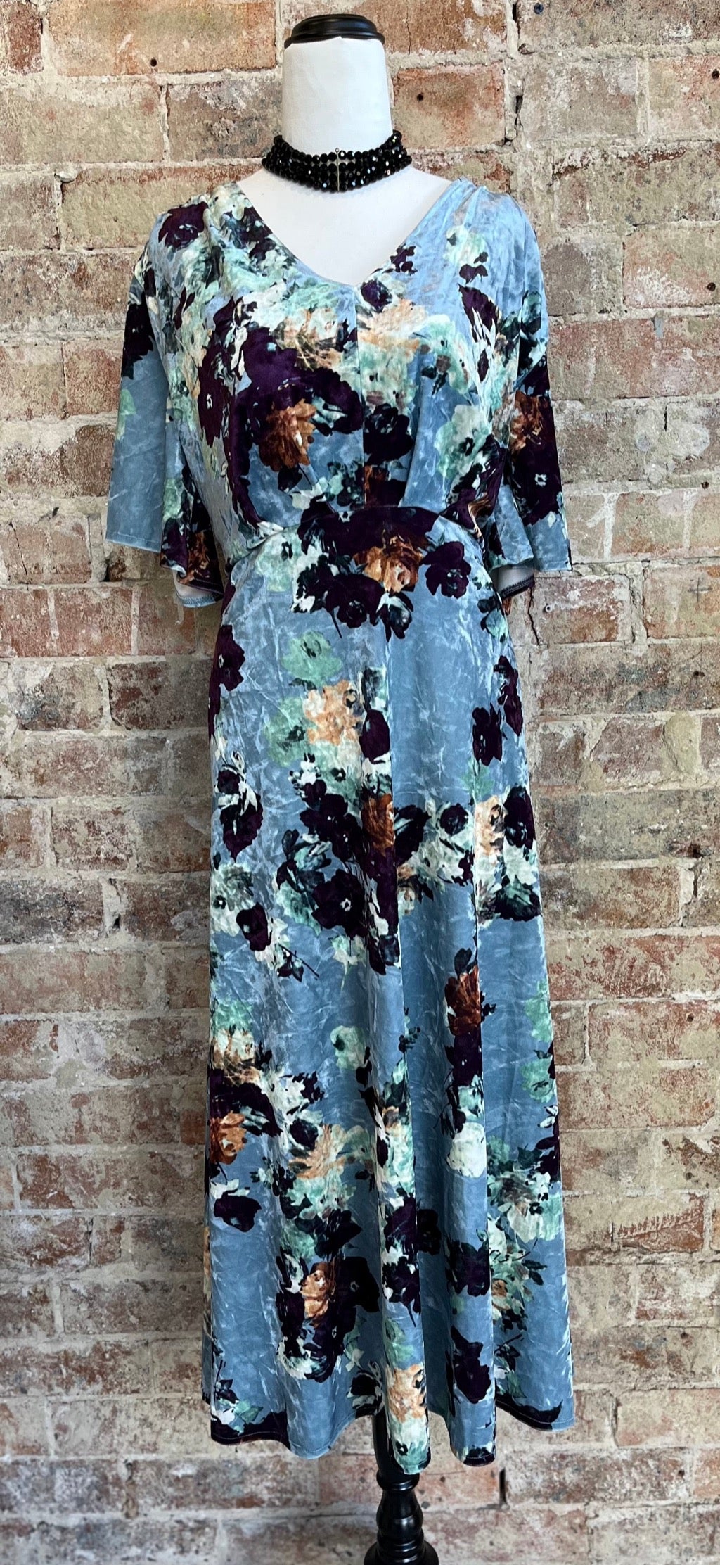 Velour Floral Dress