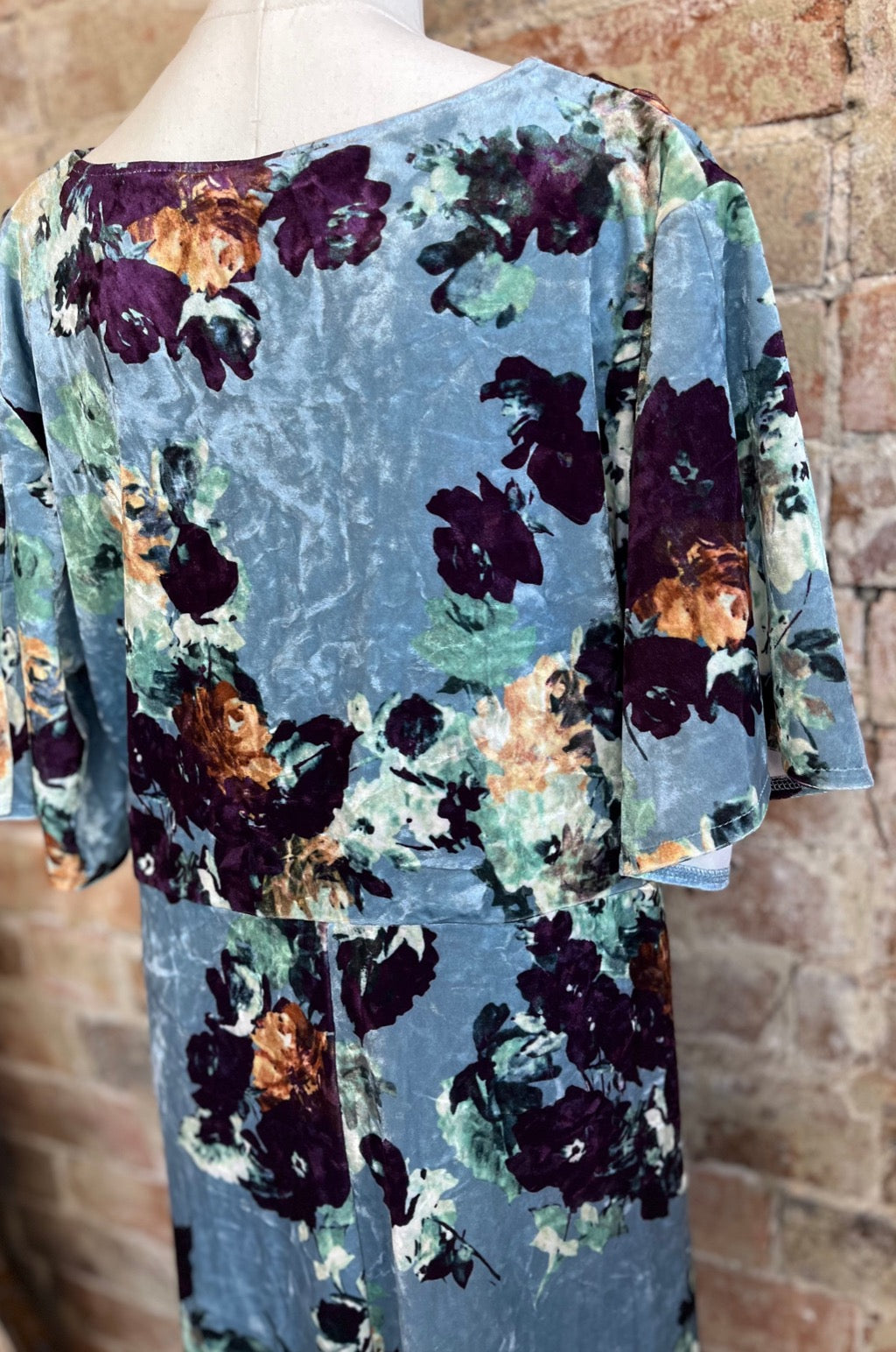 Velour Floral Dress (size 14)