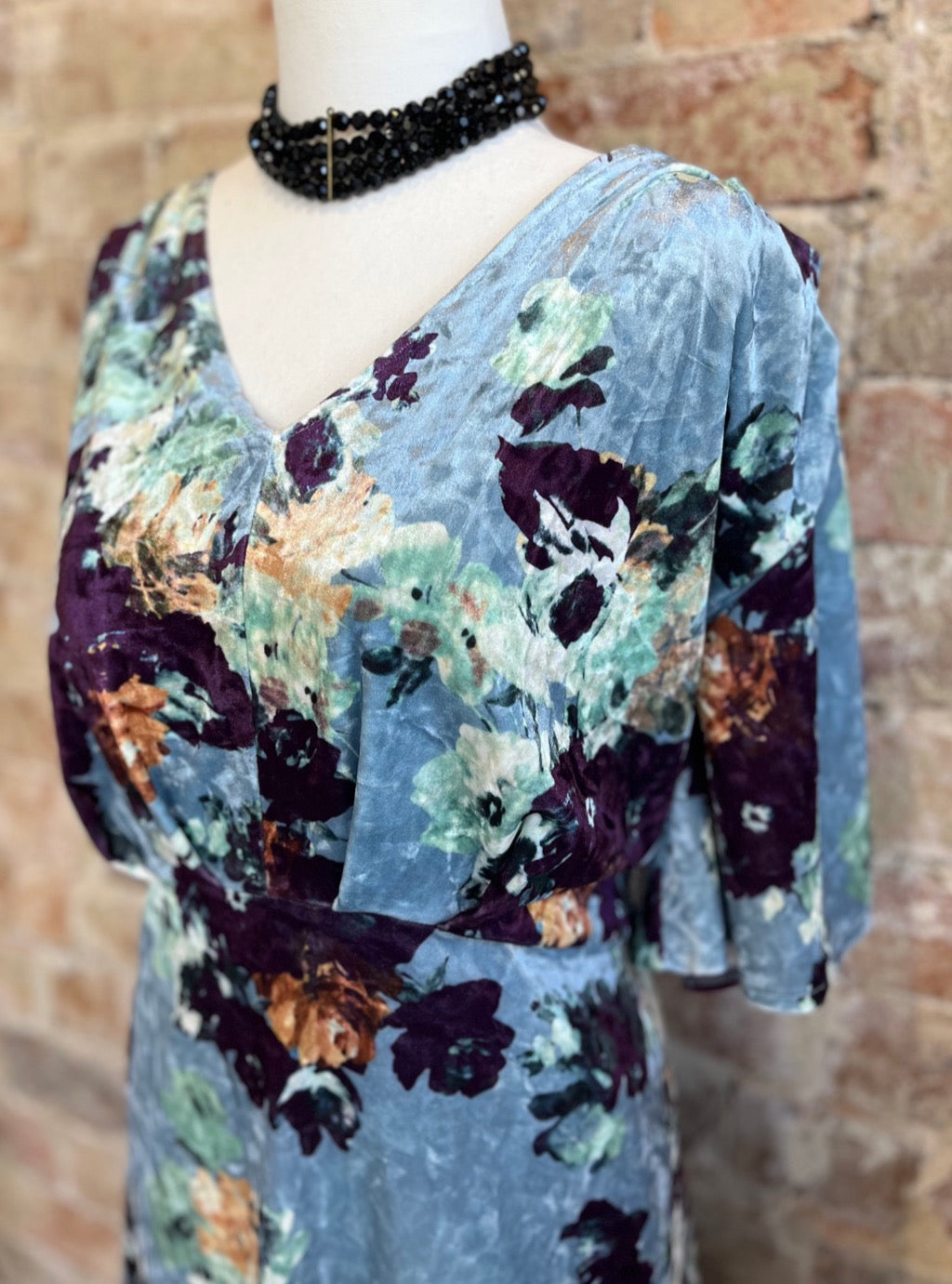 Velour Floral Dress (size 14)